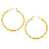10k Yellow Gold Polished Hoop Earrings (3x40mm)
