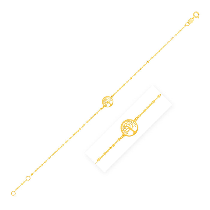 14K Yellow Gold Tree of Life Bracelet by Avera Group