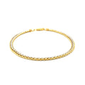Two-Toned Fine Wheat Chain Bracelet in 10k Yellow and White Gold by Avera Group