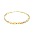Two-Toned Fine Wheat Chain Bracelet in 10k Yellow and White Gold by Avera Group