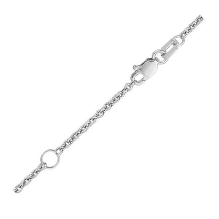 Extendable Cable Chain in 18k White Gold (1.80 mm) by Avera Group