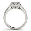 Round Diamond Floral Motif Engagement Ring in 14k White Gold (1 3/8 cttw) by Bids.com