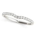 14k White Gold Curved Pave Setting Diamond Wedding Ring (1/8 cttw) by Bids.com