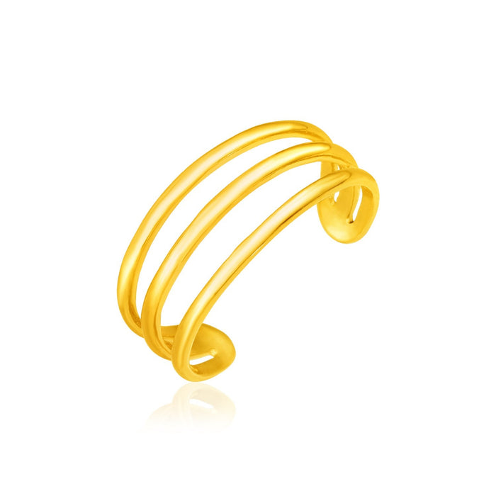 14k Yellow Gold Three Bar Toe Ring by Avera Group