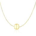 14k Yellow Gold Necklace with Shiny Barrel Bead Charm by Avera Group