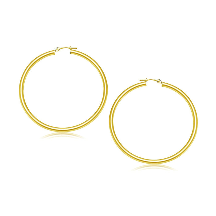 10k Yellow Gold Polished Hoop Earrings (3x30mm) by Avera Group