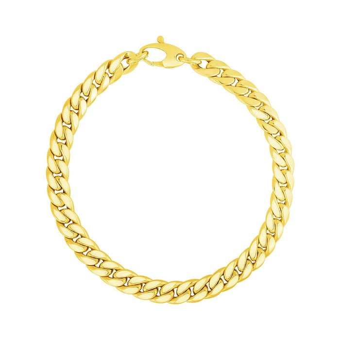 14K Yellow Gold Cuban Link Bracelet (5.90 mm) by Avera Group
