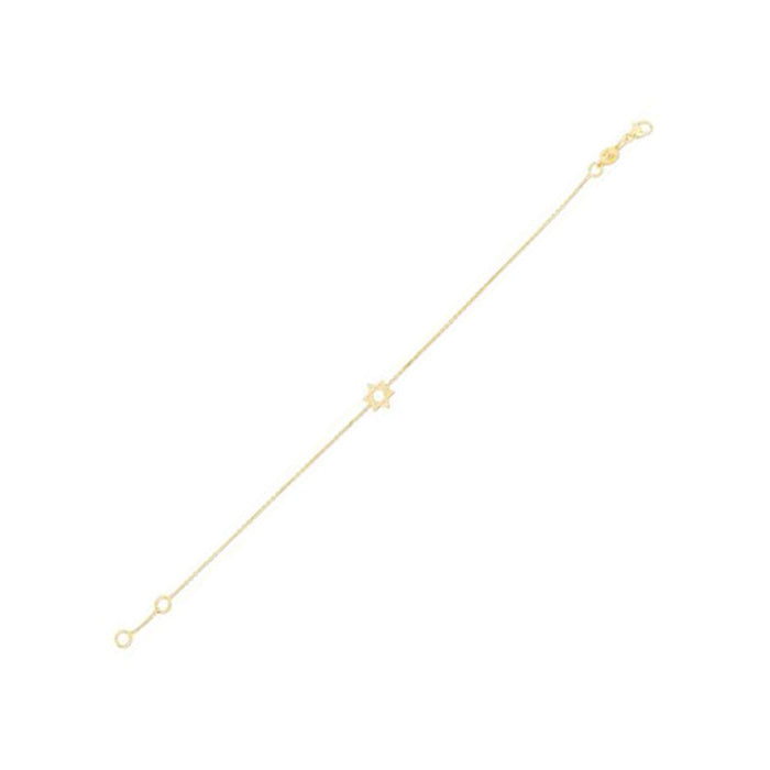 14k Yellow Gold Star of David Bracelet by Avera Group
