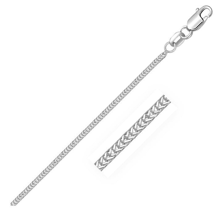 14k White Gold Foxtail Chain (1.00 mm) by Avera Group