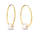 14k Yellow Gold Round Endless Pearl Earring(1x25mm) by Avera Group