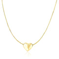 14k Yellow Gold Chain Necklace with Sliding Puffed Heart Charm by Bids.com
