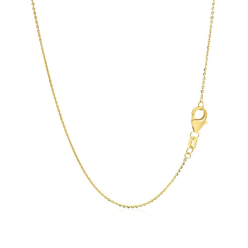 14k Yellow Gold Chain Necklace with Sliding Puffed Heart Charm by Avera Group