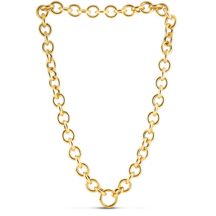 14k Yellow Gold Round Link Chain Necklace by Avera Group
