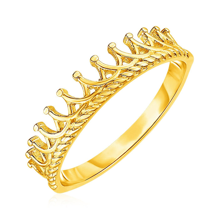 14k Yellow Gold Crown Motif Ring by Avera Group