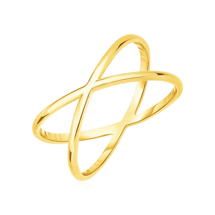 14k Yellow Gold Polished X Profile Ring by Avera Group