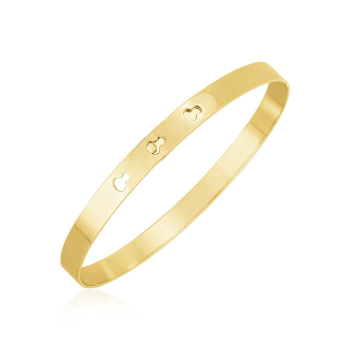 14k Yellow Gold High Polish Keyhole Clasp Bangle (6mm) by Avera Group