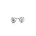 14k White Gold Textured Flat Style Stud Earrings(6mm) by Avera Group