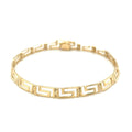 14k Yellow Gold Fancy Greek Key Motif Bracelet by Avera Group