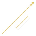Diamond Cut Bar Links Pendant Chain in Yellow Gold (1.30 mm) by Avera Group