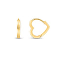 14k Yellow Gold Heart Huggie Hoops by Avera Group