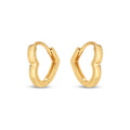 14k Yellow Gold Heart Huggie Hoops by Avera Group