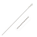 2.0mm 14k White Gold Diamond Cut Rope Anklet by Avera Group