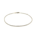2.0mm 14k White Gold Diamond Cut Rope Anklet by Avera Group