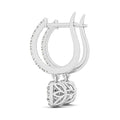 Cushion Shape Halo Style Diamond Drop Earrings in 14k White Gold (1/2 cttw) by Bids.com