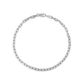 2.5mm 14k White Gold French Cable Chain Bracelet by Avera Group