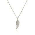 Sterling Silver with Large Textured Angel Wing Pendant by Avera Group