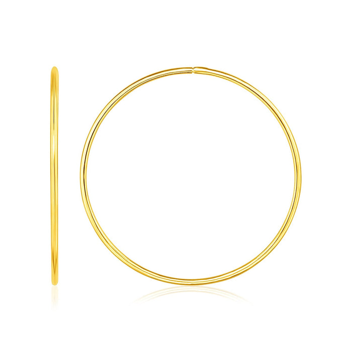Endless Hoop Style Earring in 14K Yellow Gold by Avera Group