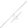 14k White Gold Cable Chain Anklet with Open Heart Station by Bids.com