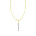 14k Yellow Gold Bar Pendant with Diamonds by Avera Group