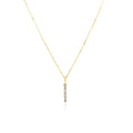 14k Yellow Gold Bar Pendant with Diamonds by Avera Group