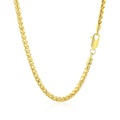14k Yellow Solid Gold Diamond Cut Round Franco Chain (3.10 mm) by Avera Group