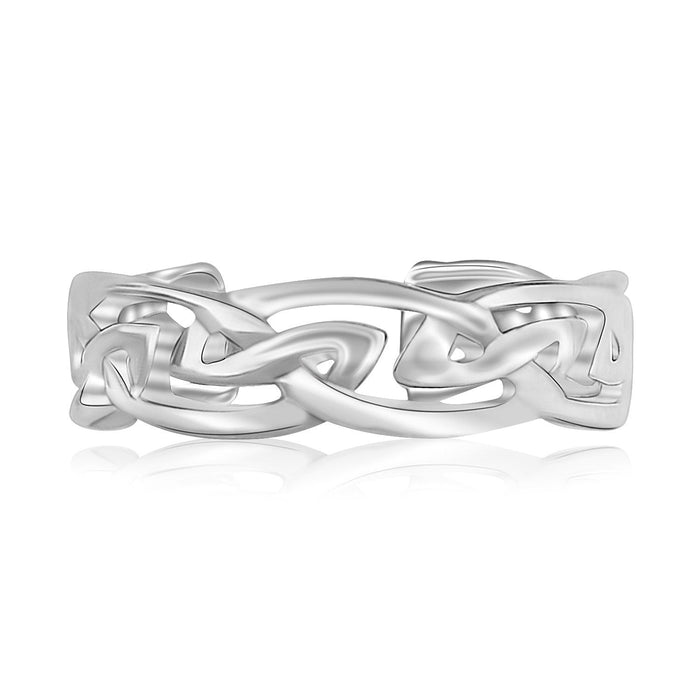Sterling Silver Rhodium Plated Celtic Style Toe Ring by Avera Group