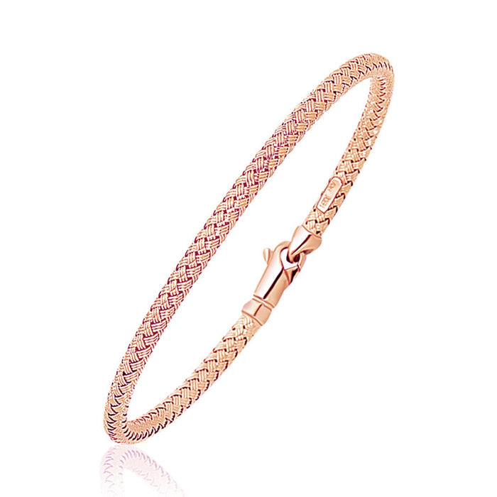14k Rose Gold Fancy Weave Motif Bangle by Avera Group