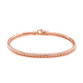 14k Rose Gold Fancy Weave Motif Bangle by Avera Group