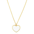 14k Yellow Gold High Polish Heart Pearl Paste Necklace by Avera Group