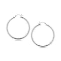 Sterling Silver Rhodium Plated Large Polished Classic Hoop Earrings (40mm) by Bids.com