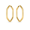 14k Yellow Gold Endless Hexagon Hoop Earrings by Avera Group