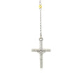 Three Toned Rosary Chain and Bead Necklace in Sterling Silver by Avera Group