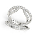 14k White Gold Diamond Flower Style Dual Band Ring (5/8 cttw) by Bids.com