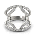 14k White Gold Diamond Flower Style Dual Band Ring (5/8 cttw) by Bids.com