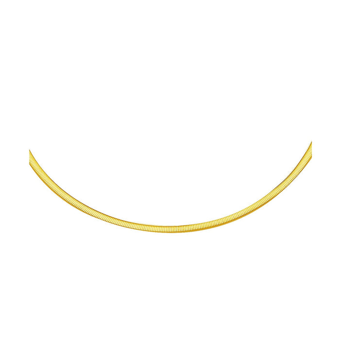 2.5mm 14k Two Tone Gold Reversible Omega Necklace by Avera Group