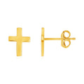14k Yellow Gold Post Earrings with Crosses by Bids.com