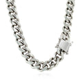 Sterling Silver Rhodium Plated Miami Cuban Chain (8.40 mm) by Avera Group