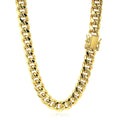 14k Yellow Gold Semi Solid Miami Cuban Chain (9.10 mm) by Avera Group