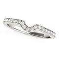 14k White Gold Modern Curved Prong Set Diamond Wedding Band (1/8 cttw) by Bids.com