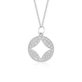 14k White Gold Diamond Studded Circle Pendant with Cut-out (1/3 cttw) by Bids.com